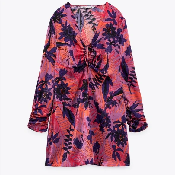 ZARA FLORAL DRESS SIZE S - Picture 6 of 10